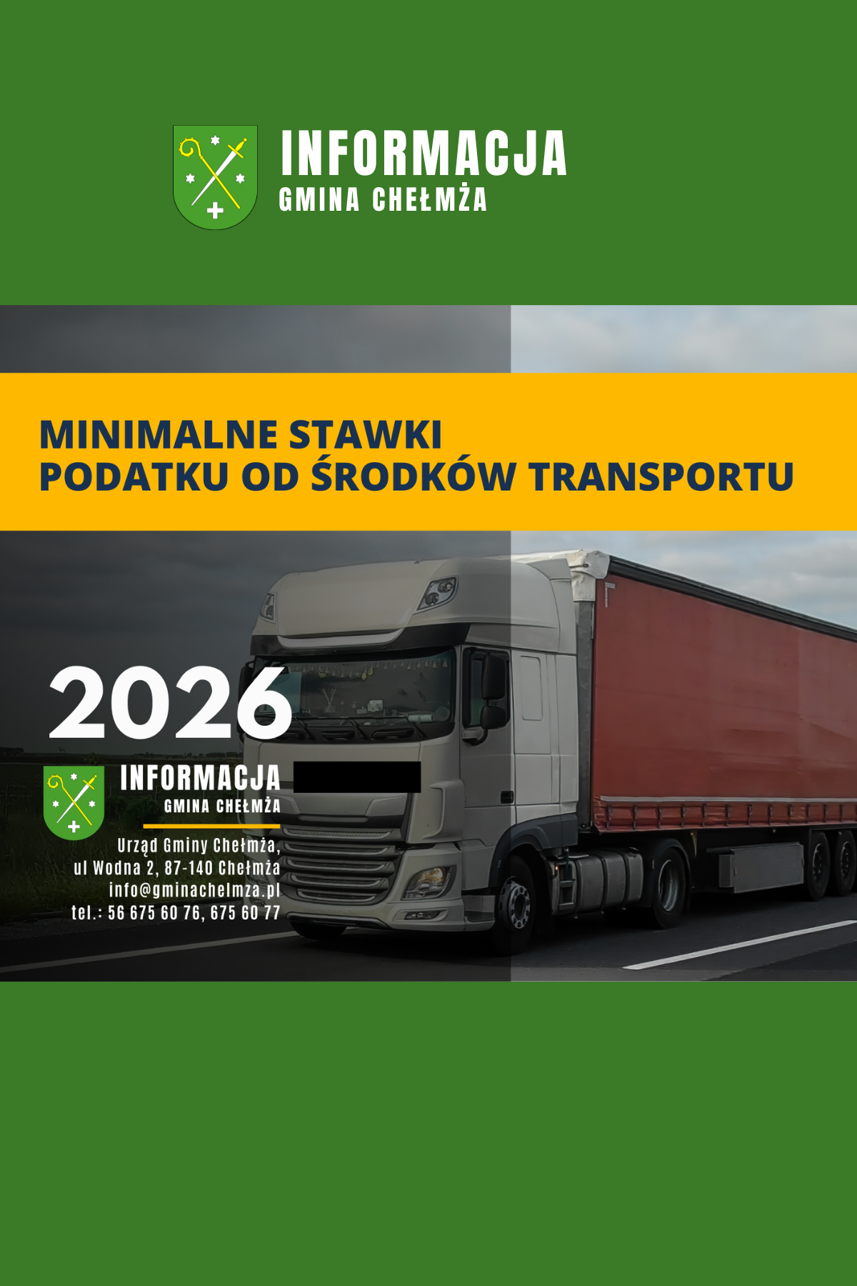 Minimalne stawki podatku od środków transportu w 2026 r.