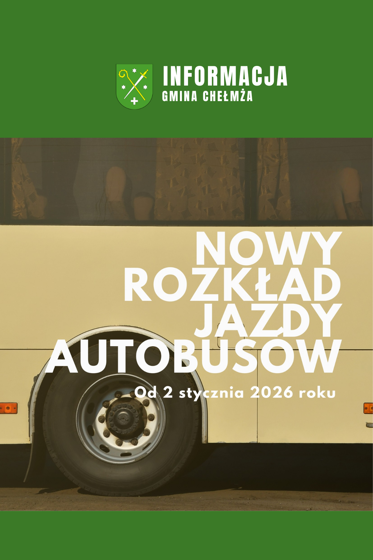 Nowy rozkład jazdy autobusów - gmina Chełmża!